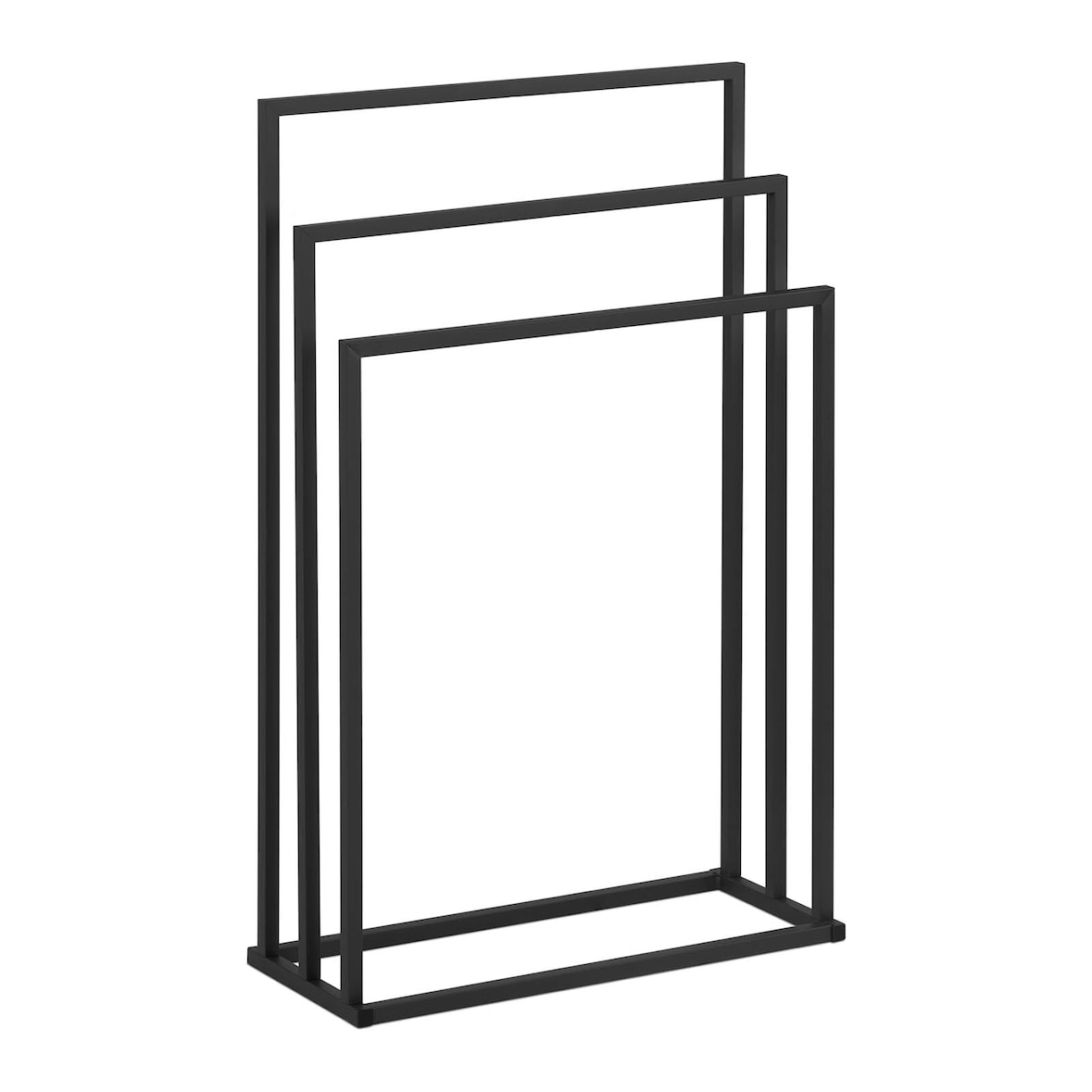 HELLOSHOP26 - Toallero de acero de 3 barras (3 barras, 55 cm de ancho, 6 kg de capacidad, gris oscuro) 14_0004420