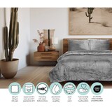 thumbnail of DoubleDry Dekbedovertrek Rib Flanel - Eenpersoons 140x220 cm + 1 Kussensloop - Zacht & Huidvriendelijk - Grijs