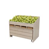 thumbnail of LES ARTISANS DU BOIS Présentoir fruits et légumes Déclic teinté verni cotonnade l130xp80xh107cm
