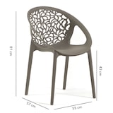 thumbnail of Set van 4 stapelbare stoelen AMBRA van polypropyleen met glasvezel, voor buiten en tuin, bar en restaurant, modern design voor keuken – Taupe