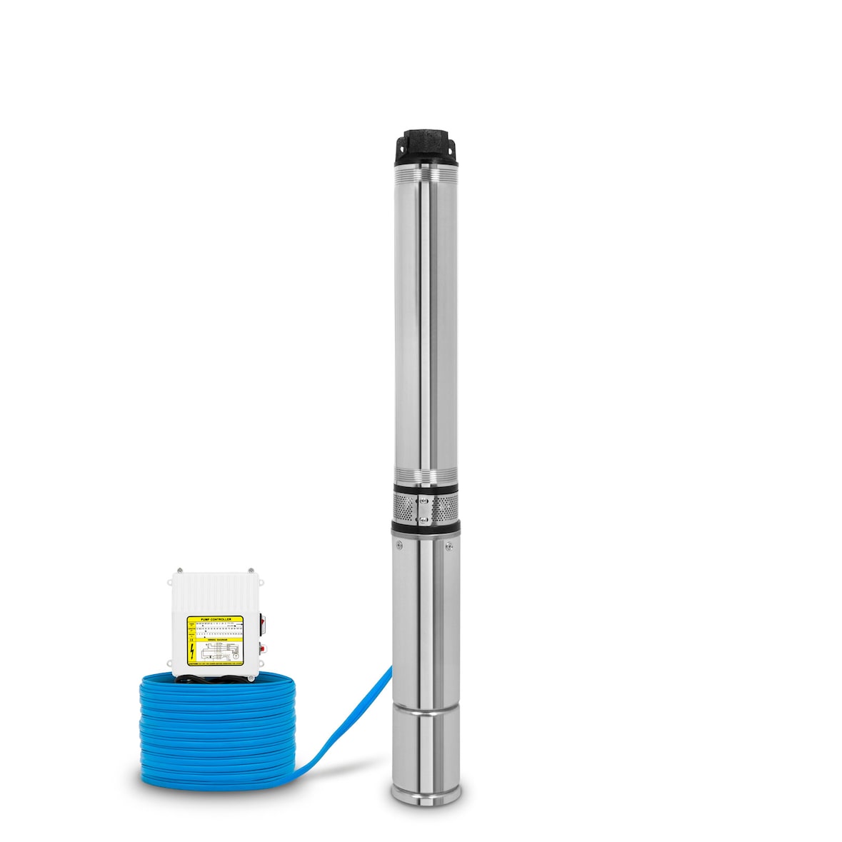 EBERTH 4" dieptebronpomp Roestvaststalen bronpomp, elektrisch 750W, pompdiameter 4 inch (10cm), aansluitschroefdraad 1 1/2 inch, voedingskabel 20m