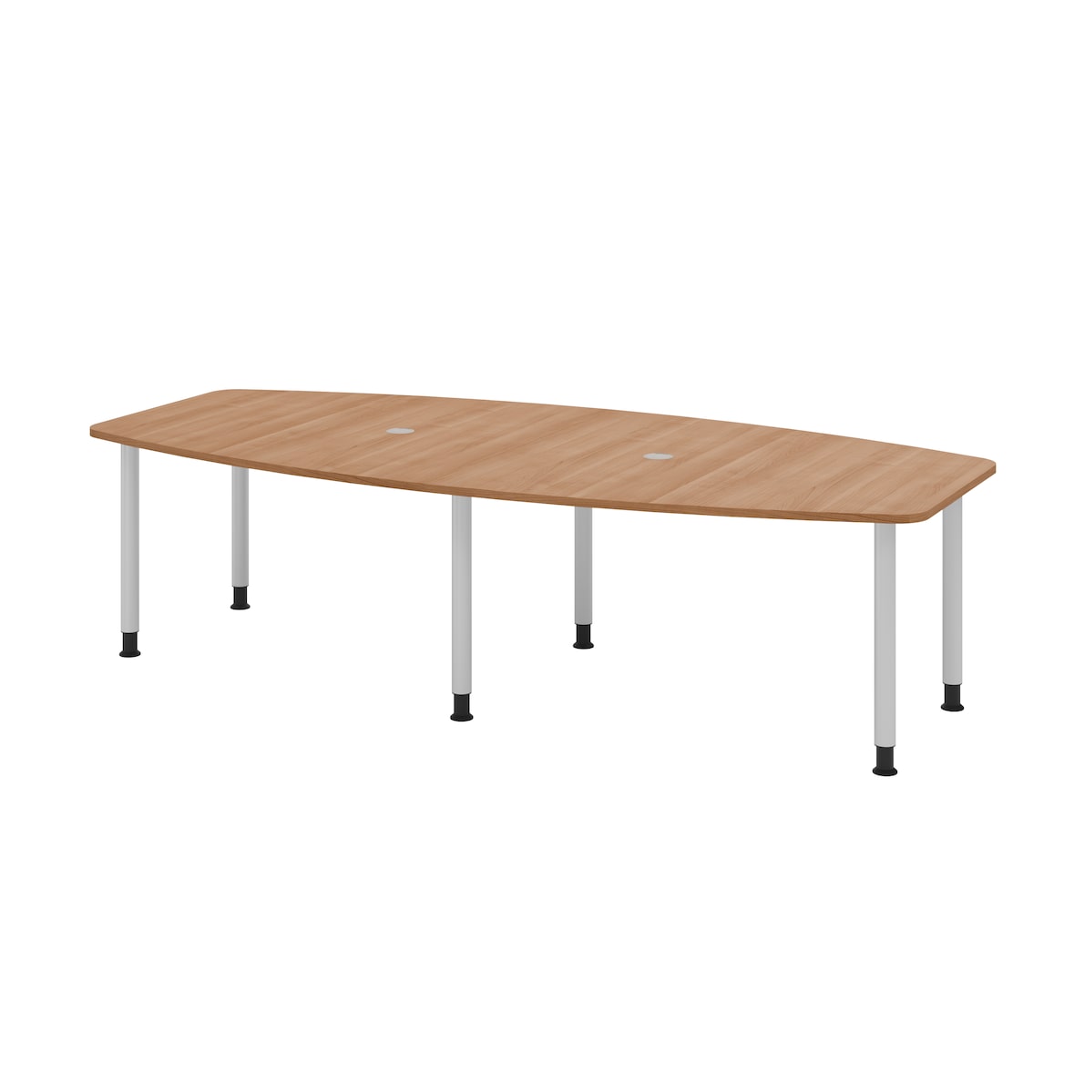 Hammerbacher-Konferenztisch 280cm/6 Rundrohrfüße Nussbaum-VKT28C/N/S
