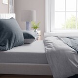 thumbnail of Bettwäsche Set Baumwolle Jersey 135x200 cm Anthrazit Hellgrau Melange mit Reißverschluss, 4 teilig