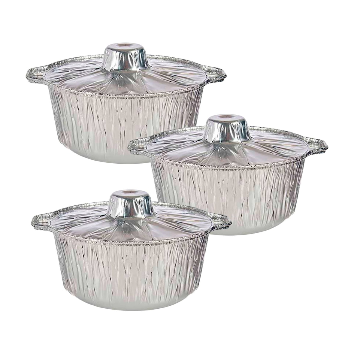 San Ignacio - KINVARA - Juego de 3 Ollas de Aluminio con Tapa Pequeña 25,5 x 22 x 9,5 cm