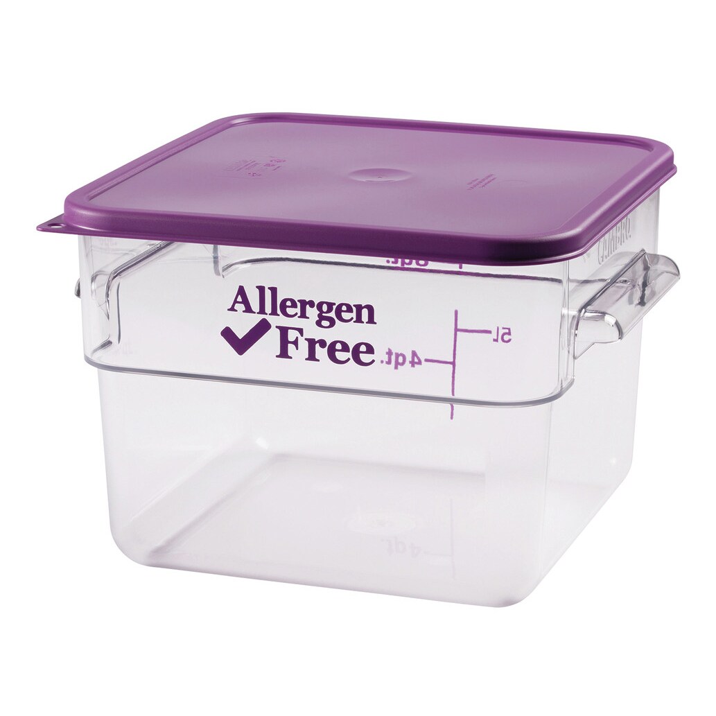 CAMBRO - 12SFSCW-441 - Recipiente cuadrado Allergen-free 11,4 L - 25,6 x 31 x 21 cm - Morado (Tapa no incluida)