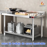 thumbnail of Gasfrit - Mesa de trabajo de acero inoxidable mural 1500 x 600 x 850 mm
