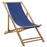 thumbnail of vidaXL Liegestuhl Bambus und Canvas Marineblau