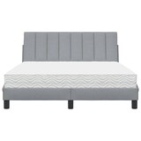 thumbnail of vidaXL Bett mit Matratze "Hanko" Hellgrau 140x200 cm Stoff