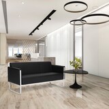 thumbnail of Loungesofa ARUBA STEP Gestell weißgrau Kunstleder 3-Sitzer schwarz hjh OFFICE