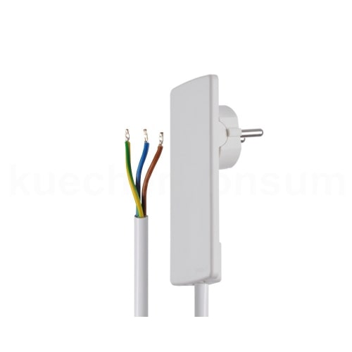 Schulte EVOline Plug 01.513 Flachstecker 1.5 m mit Anschlusskabel weiß