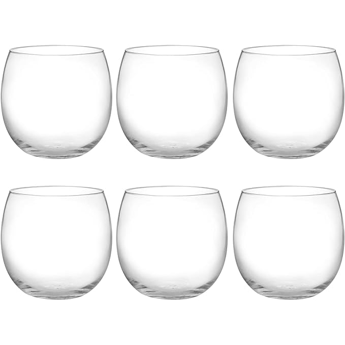 H&H Set 6 Bicchieri Vino Bubbly, in Vetro, 320cc