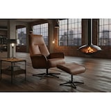 thumbnail of KAWOLA Relaxsessel FERREIRA Drehsessel Leder braun mit Hocker