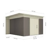 thumbnail of Hoggar - Caseta de Jardín Metálica Orebro 8,96m2 - 269x333x189cm - Leñero Lateral - Respiraderos - Techo Inclinado - Cobertizo Metal Almacenaje
