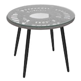 thumbnail of Set in poly rattan HWC-N33, set da balcone set da giardino gruppo di sedute sedia tavolino ~ grigio, rivestimento grigio chiaro