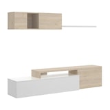 thumbnail of Dmora Parete attrezzata Baker, Set da soggiorno modulare ad angolo, Mobile salotto porta TV multiposizione, 201x41h180 cm, Bianco e Rovere