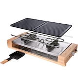 thumbnail of KLAMER Raclette 8 Personen, 1500W Raclette Grill mit Holzgestell, Raclette mit antihaftbeschichteter Grillplatte, Tischgrill elektrisch