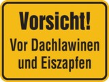 thumbnail of Hinweisschild, Vorsicht! Vor Dachlawinen und Eiszapfen, Aluminium, 300 x 400 mm - 400x300x0.6 mm Aluminium geprägt
