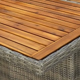 thumbnail of Mesa de jardín ratán sintético marrón y madera maciza acacia