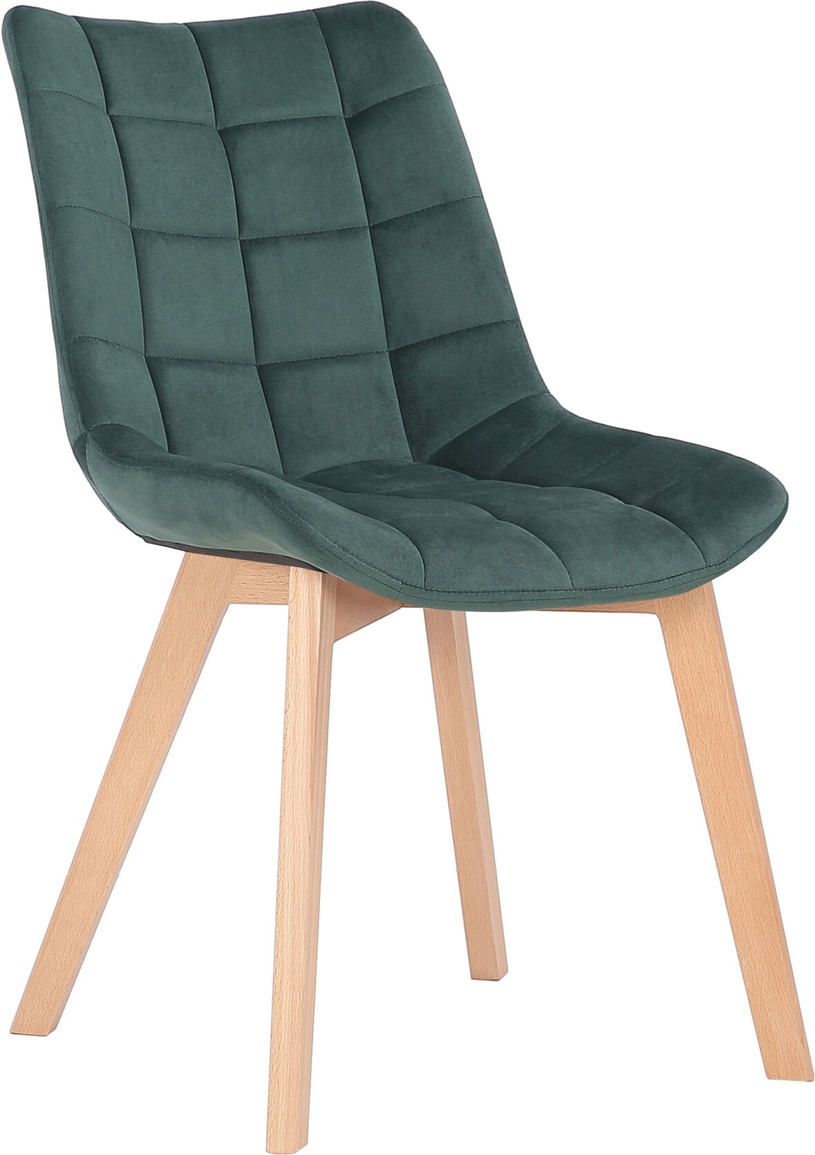 CHEFGASTRO Esszimmerstuhl LA PLATA Samt HxBxT 82x46x61cm Samt Grün Küchenstuhl