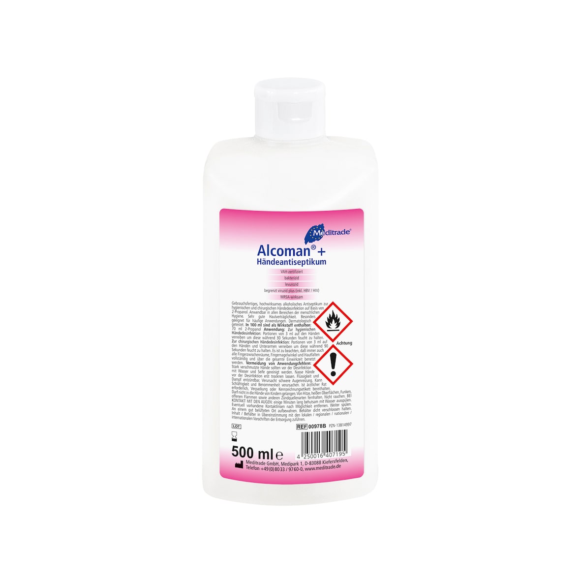 Alcoman+ - Handdesinfektion - 18 x 500 ml - Händedesinfektionsmittel