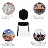 thumbnail of Stapelstuhl 20er-Set, Bankettstuhl stapelbar & gepolstert, Silber/Schwarz, robust, mit stabilem Stahlrahmen | Raburg Vienna