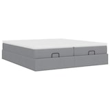 thumbnail of vidaXL Ottoman-Bett mit Matratzen Hellgrau 200x200 cm Stoff