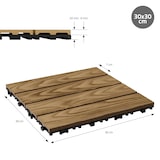 thumbnail of ECD Germany – WPC Terrassenfliesen – 30x30 cm Teak 2m² | Klickfliesen Holzoptik für Balkon & Terrasse