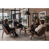 thumbnail of Shell Chair - Walnoot Hout - Zwart Leer - Stoel - Fauteuil - Loungestoel - Smile Chair
