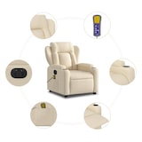 thumbnail of vidaXL Massagesessel Elektrisch Creme Stoff