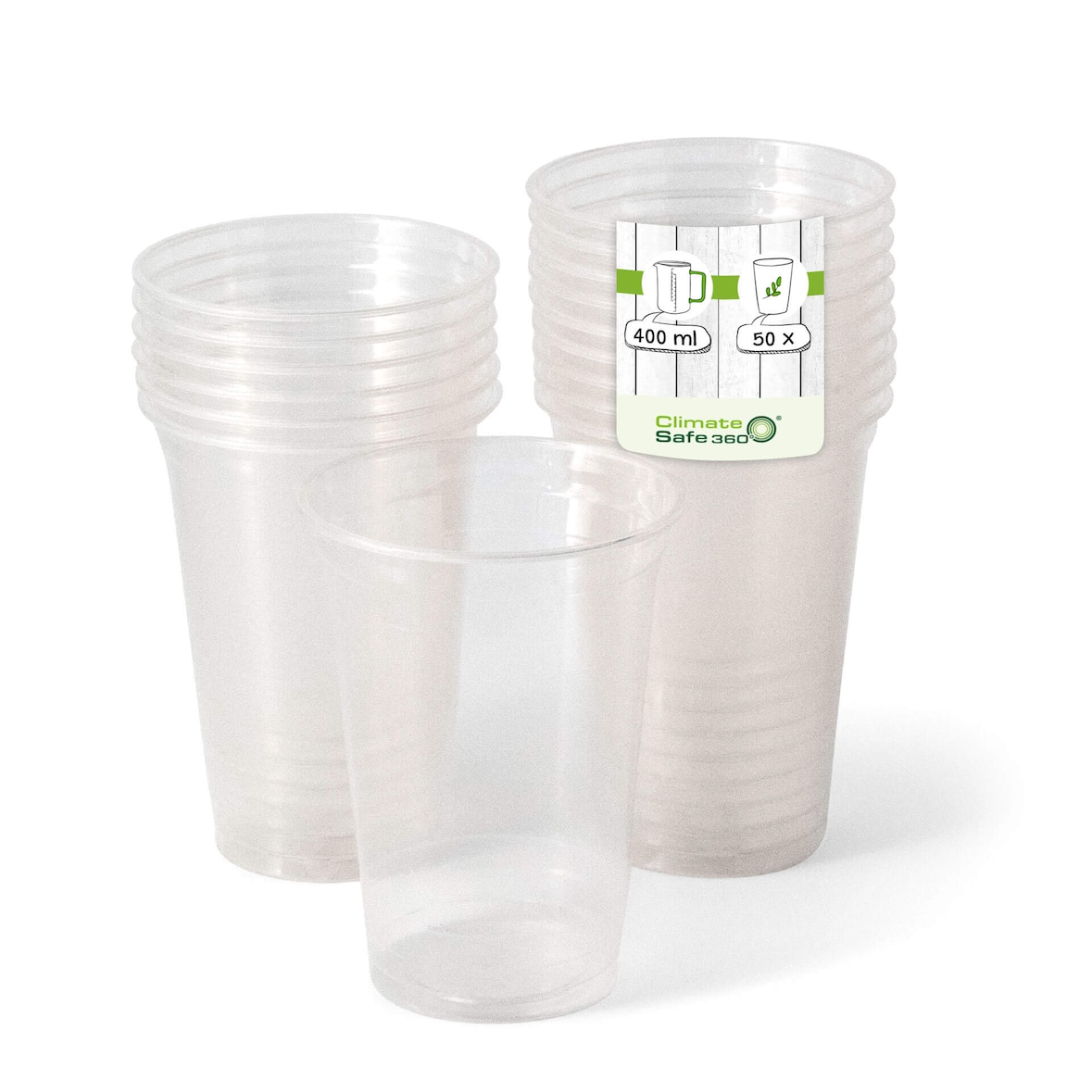 greenbox - PLA-Klarbecher 400 ml / 16 oz, Ø 95 mm, 50 St.