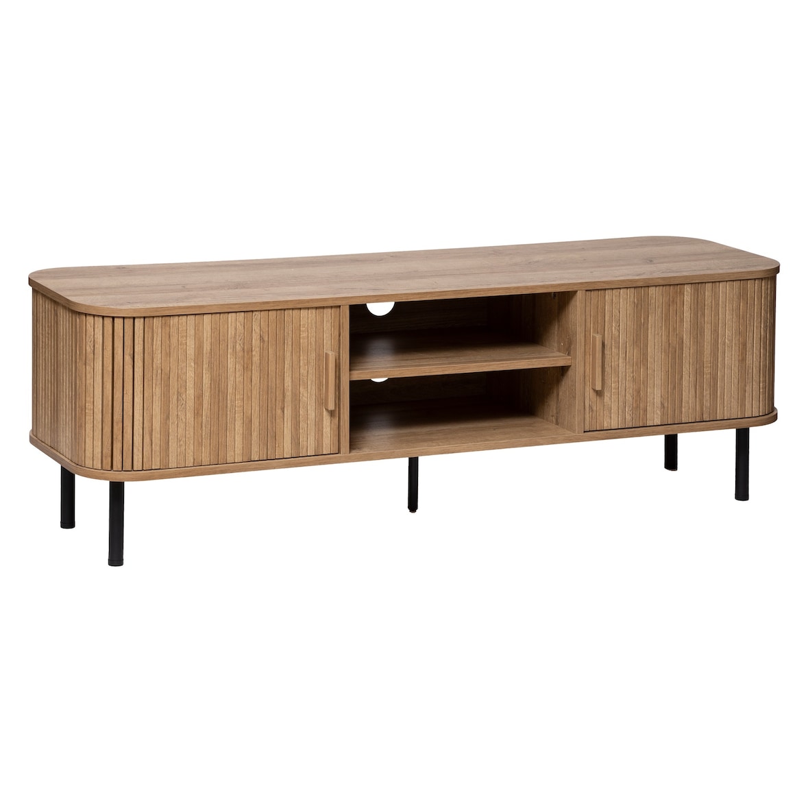 Atmosphera Colva - Mesa de TV 140x40x53cm de MDF y Acero en color Beige