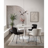 thumbnail of SalesFever Esszimmer-Stuhl im 4er Set | Bezug Bouclé Stoff | Beine Metall | B 44 x T 52 x H 79 cm | schwarz