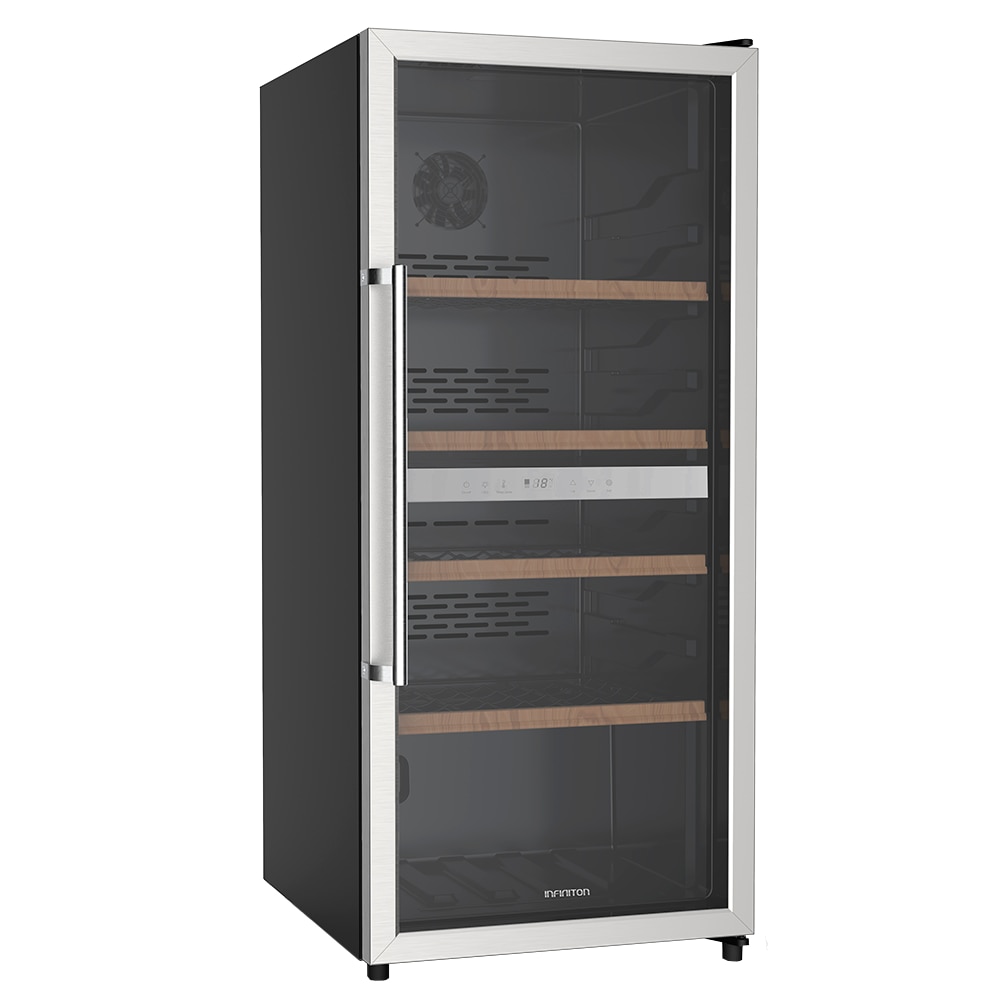 INFINITON Vinoteca Industrial WFL-204, 105 Botellas, 124.4 cm,G,Estantes con borde de madera de Haya