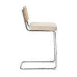 thumbnail of Lot de 2 chaises hautes en acier et velours beige
