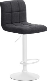 thumbnail of DELUKE® Barhocker 2er Set MADRID - Dunkelgrau, Stoff, Weiß | Barhocker mit Lehne Barstuhl Tresenhocker Tresenstuhl Kneipenhocker Kneipenstuhl