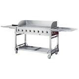 thumbnail of METRO PROFESSIONAL Gasgrill 8-Brenner, Grillfläche 49 x 120 cm, Ablagetisch, fahrbar, Schutzabdeckung, Edelstahl, silber