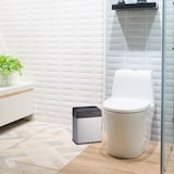 thumbnail of Relaxdays Kosmetikeimer Edelstahl, Mülleimer für Küche & Bad, leichtgängige Push-Funktion, Badmülleimer, 3 Liter, silber