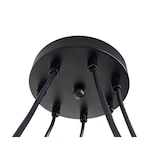 thumbnail of Pendelleuchte HWC-H85, Hängelampe Hängeleuchte, Industrial Metall höhenverstellbar schwarz ~ 5x Gitterlampenschirm