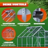 thumbnail of GARDEBRUK® Gewächshaus Aluminium 3,6m² mit Fundament 190x190cm inkl. Dachfenster