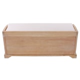 thumbnail of Banco Bienne, caja de almacenaje, 3 cestas, mimbre ratán Kubu, 112x46x37cm ~ brillante