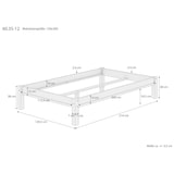 thumbnail of Bettgestell Kiefer natur Einzelbett 120x200 Massivholzbettgestell mit Rollrost 60.35-12