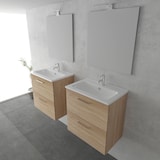 thumbnail of Vitra Bad Möbel Set Waschbecken mit Unterschrank | Keramik Waschtisch SoftClose Waschbeckenunterschrank | Vormontierter Badschrank mit LED-Spiegel