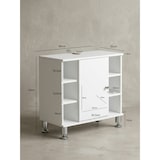 thumbnail of Moderner Badezimmer-Unterschrank, Chromfarbenfassung, großem Stauraum, justierbare Füße. 60x32x64 cm | Kadima Design