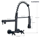 thumbnail of Björn |  Grifo de cocina profesional para hostelería plata cepillada | de acero inoxidable con dos duchas | Grifo doble lavabo pared restaurante