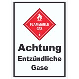 thumbnail of Schild Entzündliche Gase Flammable Gas A1 (594x841mm)