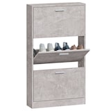 thumbnail of vidaXL Schuhschrank Betongrau 59x17x108 cm Holzwerkstoff