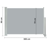 thumbnail of vidaXL Ausziehbare Seitenmarkise 80×300 cm Grau