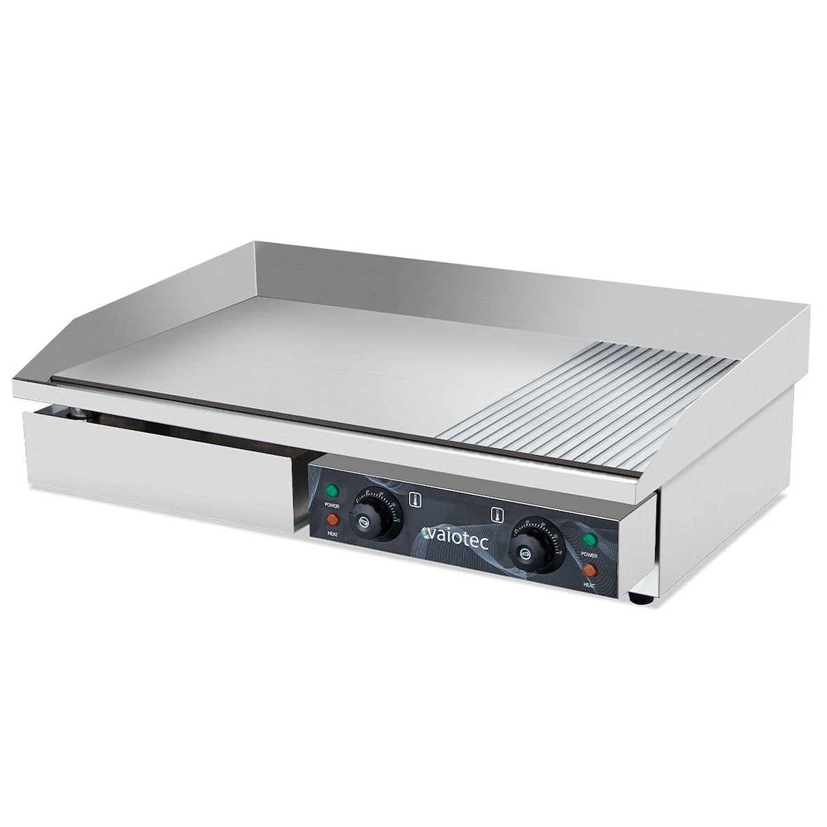 vaiotec EASYLINE elektrische bakplaat, 1/3 gegroefd 2/3 glad, 230 V, tafelapparaat, WDH 730 x 510 x 230 mm