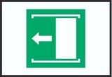 thumbnail of Schiebetür öffnet nach links Symbol A0 Rückseite selbstklebend Schild