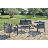 thumbnail of Set di mobili da giardino a 4 posti in alluminio grigio antracite - LISBONNE